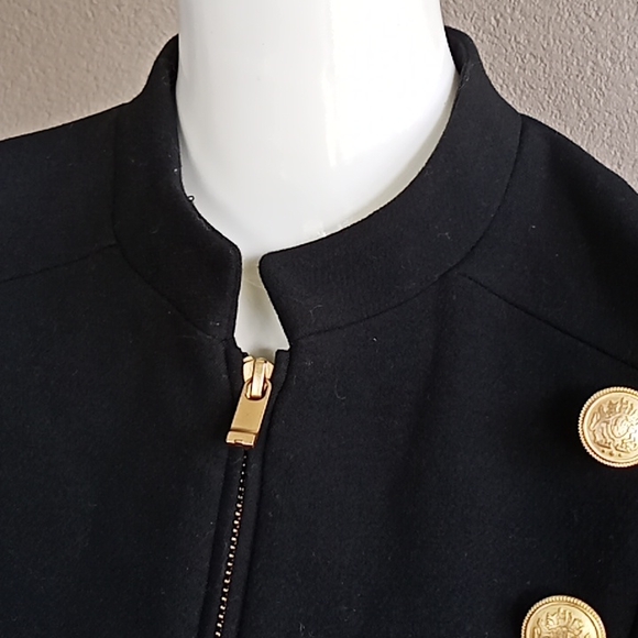 Forever New Black coat with gold buttons size 12 - Picture 5 of 12